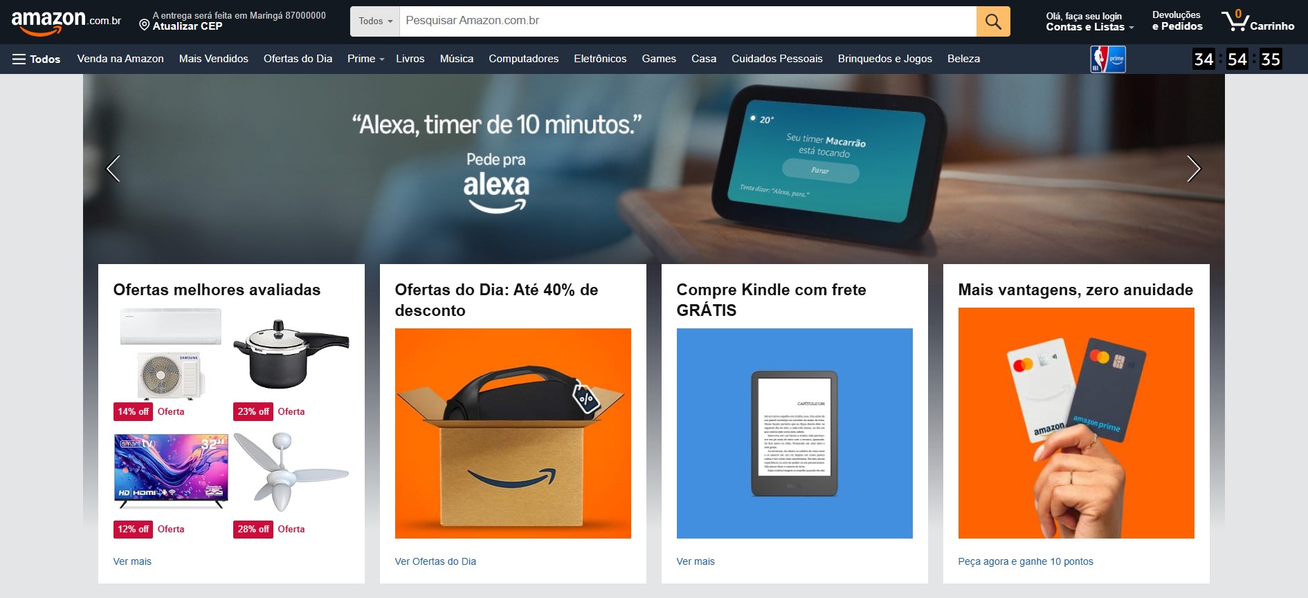 Site da Amazon Brasil, referência em experiência e logística entre os maiores marketplaces do Brasil.