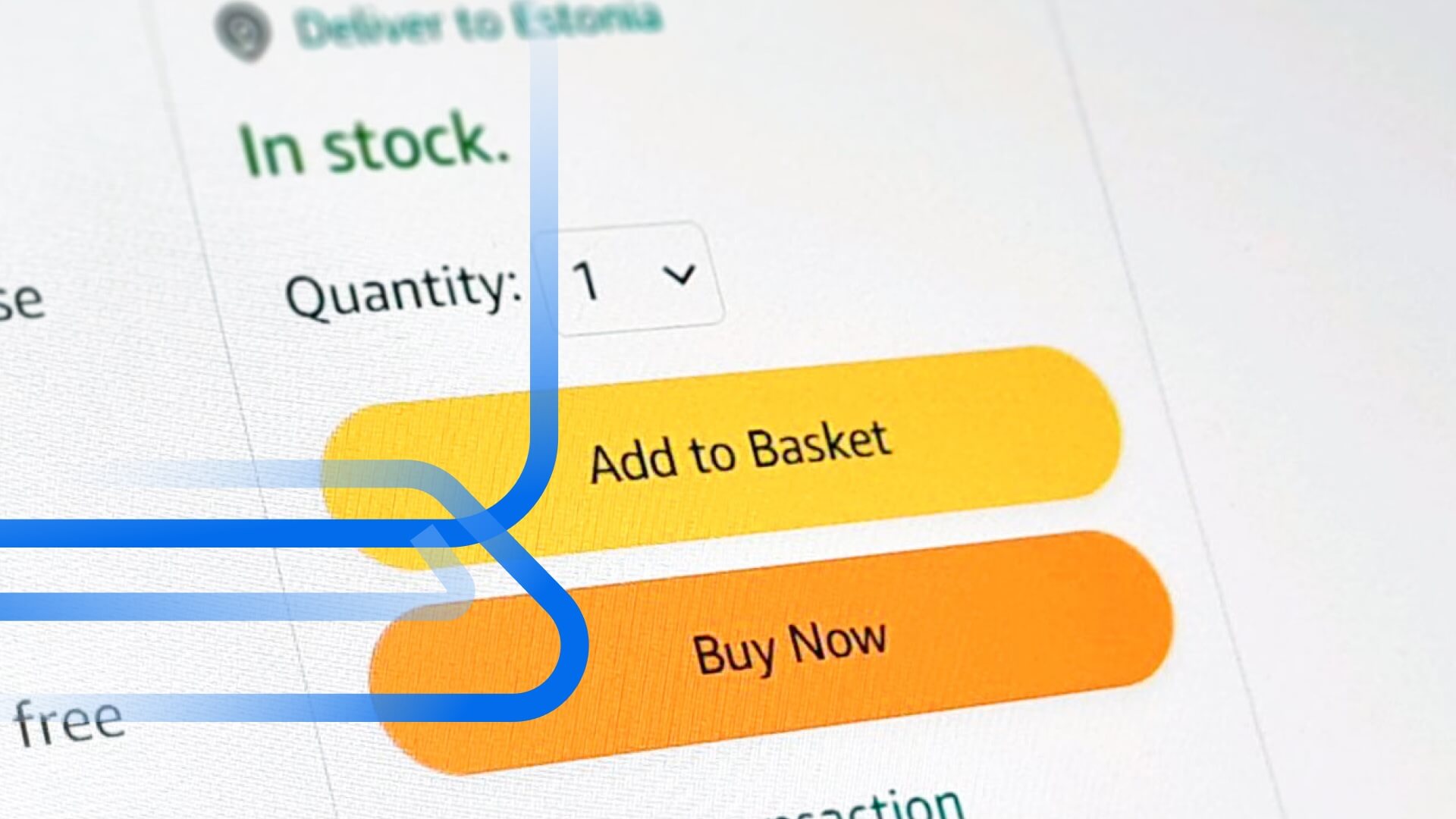 Carrinho da Buy Box Amazon com bot&otilde;es de adicionar produto ao carrinho e comprar agora